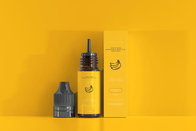 Free Dropper Bottle And Box Mockup Psd