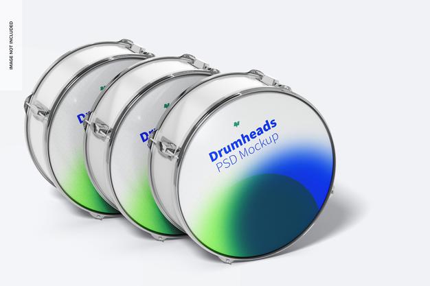 Free Drumheads Set Mockup Psd