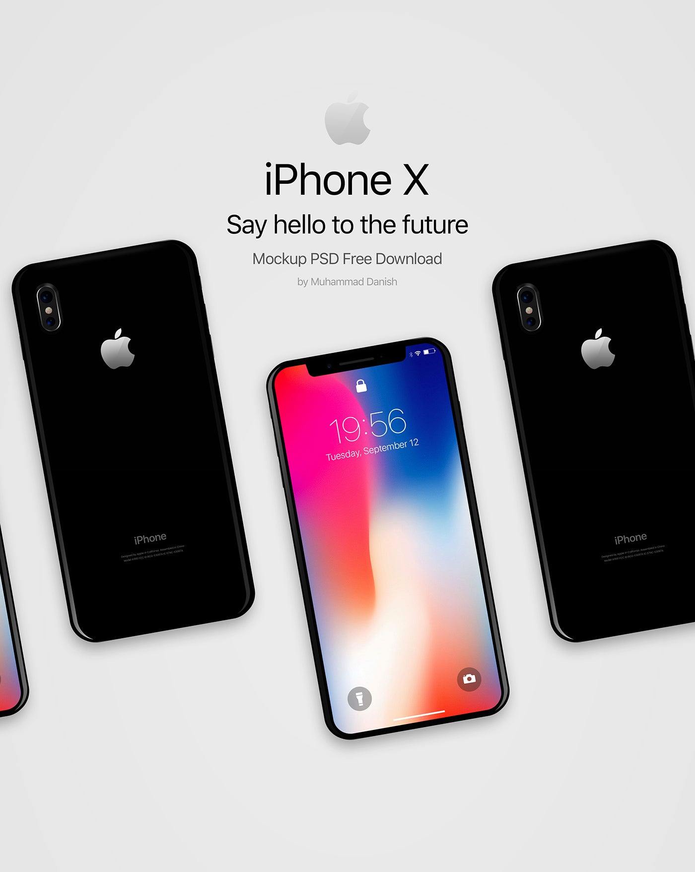 Free Black iPhone X Mockup Set PSD