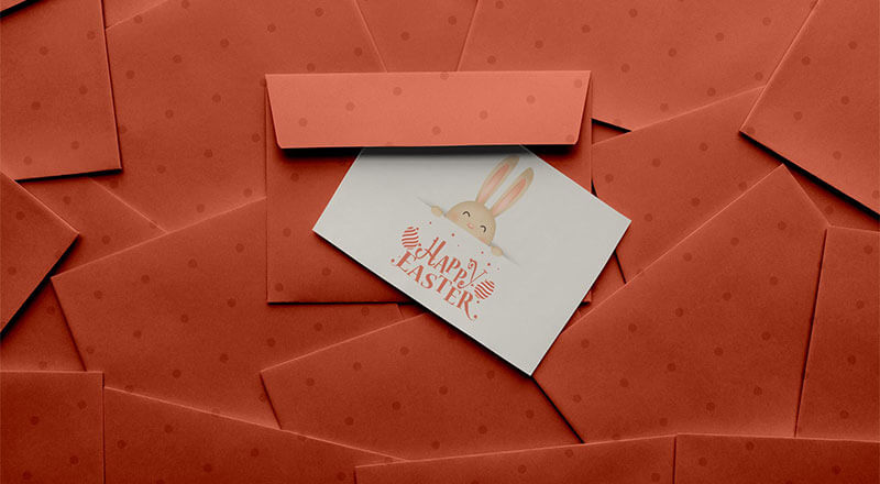 Free Easter 2021 Greeting Card Mockup Psd