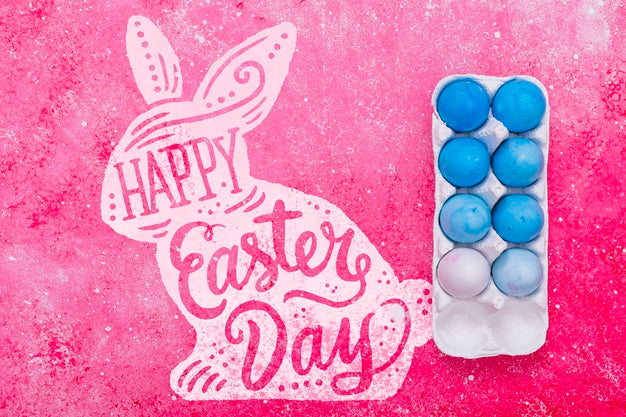 Free Easter Mockup With Egg Box Psd