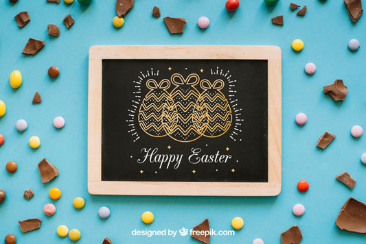 Free Easter Mockup With Slate Psd