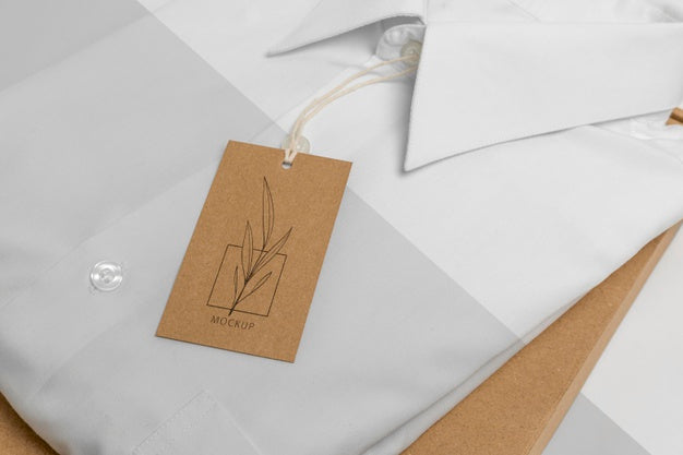 Free Eco-Friendly Price Tag And Paper Bag With Formal Shirt Mock-Up Psd