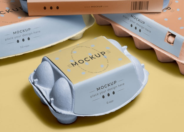 Free Ecologic Eggs Packaging Design Mockup Psd