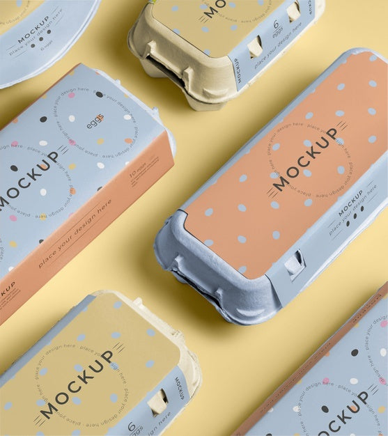 Free Ecologic Eggs Packaging Design Mockup Psd