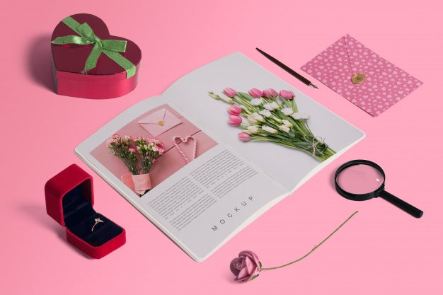 Free Editable Isometric Scene Creator Mockup With Valentines Day Concept Psd