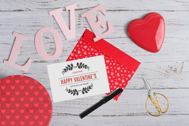 Free Editable Mockup Of Valentine Elements Psd