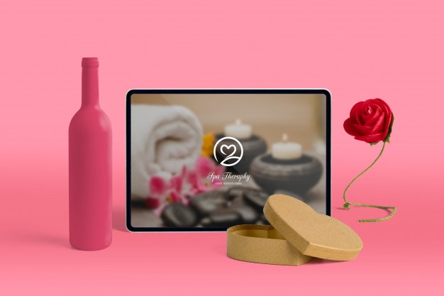 Free Editable Scene Creator Mockup With Valentines Day Concept Psd