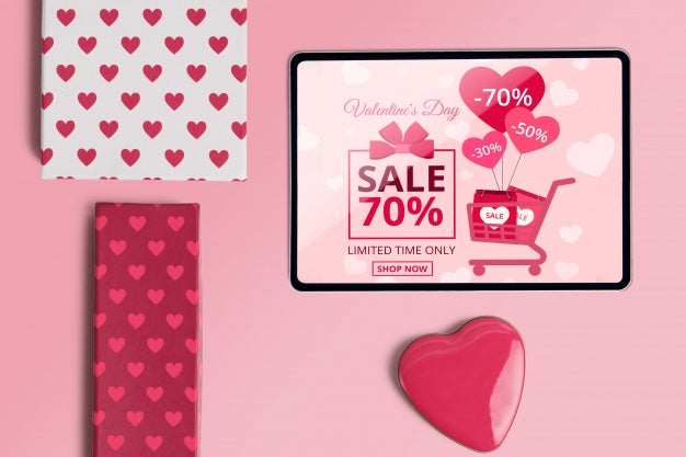 Free Editable Scene Creator Mockup With Valentines Day Concept Psd