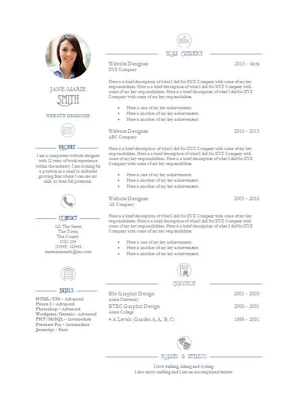 Free Elegance CV Resume Template in Microsoft Word (DOCX) Template