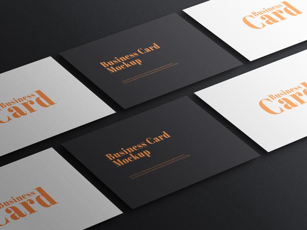 Free Elegant Dark Business Card Psd Mockup Psd