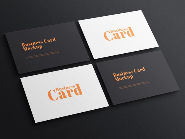 Free Elegant Dark Business Card Psd Mockup Psd