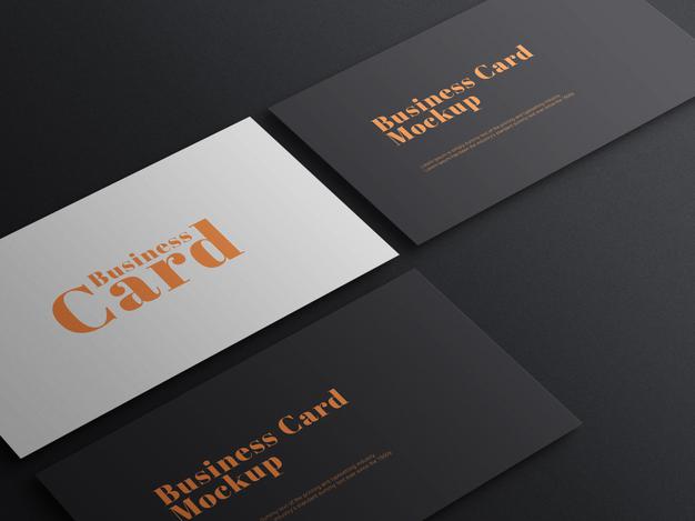 Free Elegant Dark Business Card Psd Mockup Psd