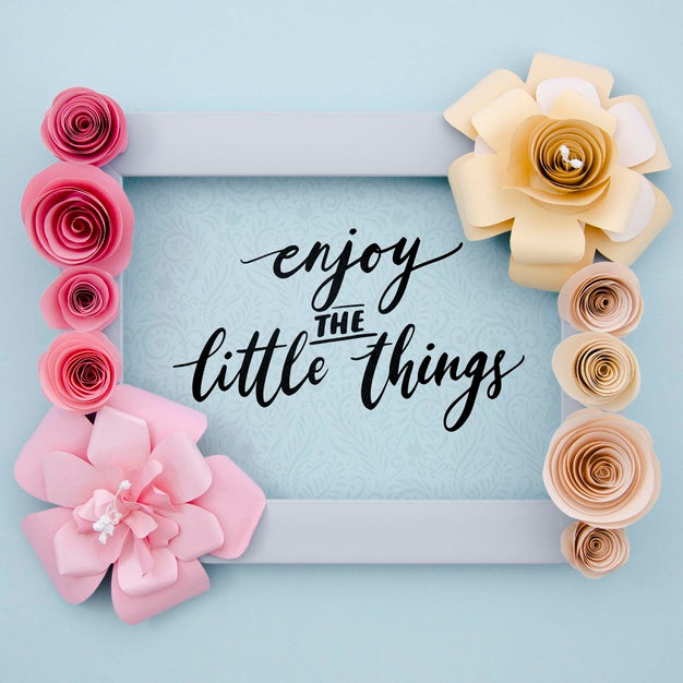 Free Elegant Floral Frame With Positive Message Psd