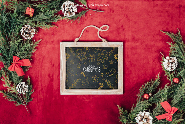 Free Elegant Frame Mockup With Christmtas Design Psd