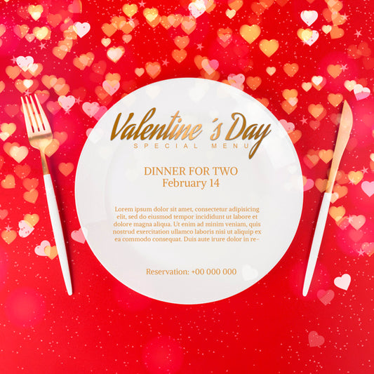 Free Elegant Valentines Dinner Mockup Psd