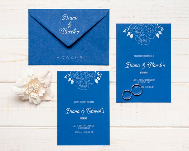 Free Elegant Wedding Invitation Concept Psd