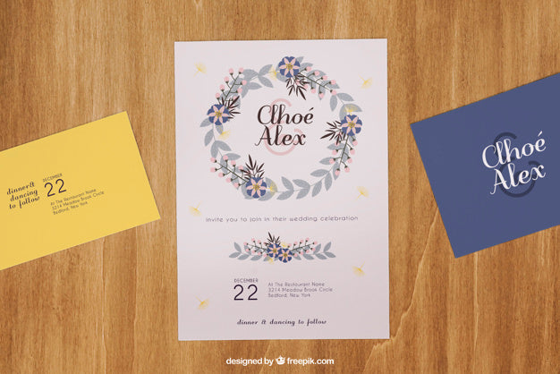 Free Elegant Wedding Invitation Mockup Psd