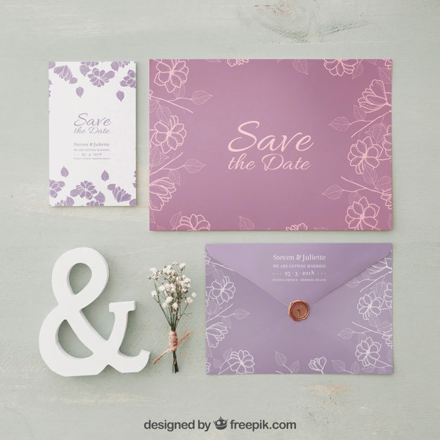 Free Elegant Wedding Invitation Mockup Psd