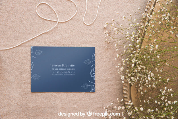 Free Elegant Wedding Invitation Mockup Psd