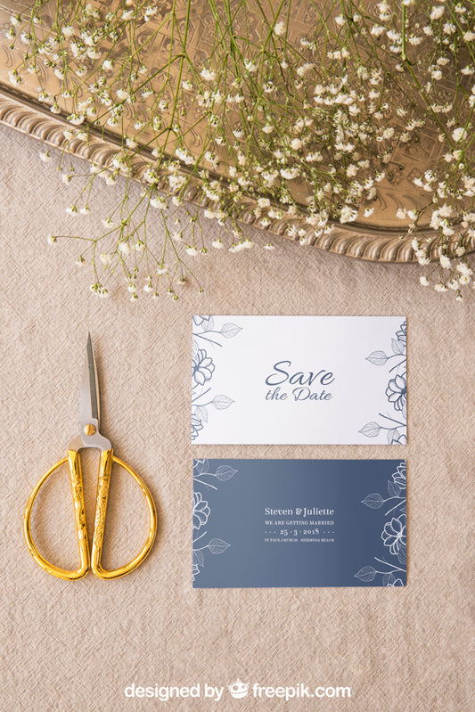 Free Elegant Wedding Invitation Mockup Psd