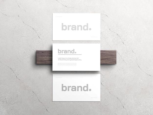 Free Elegant White Business Card Mockup With Letterpress Effect Psd