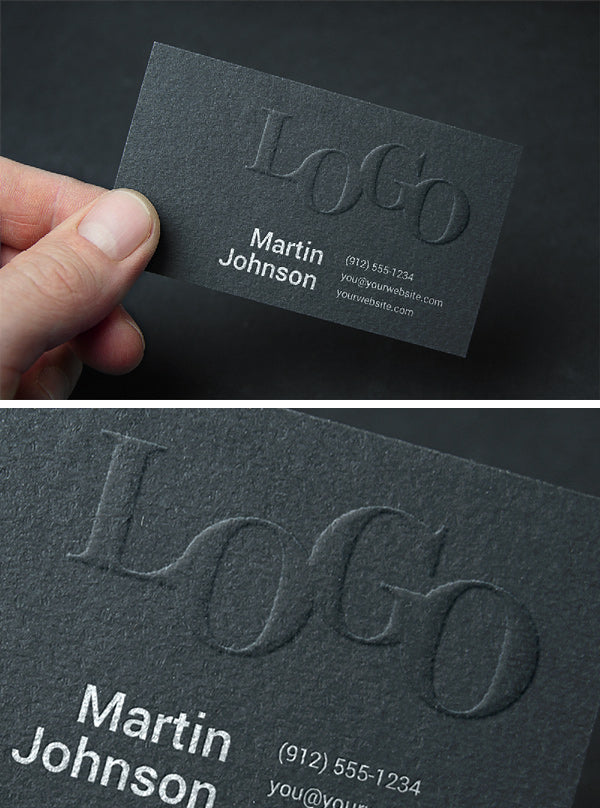 Free Embossed Business Card Mockup #2