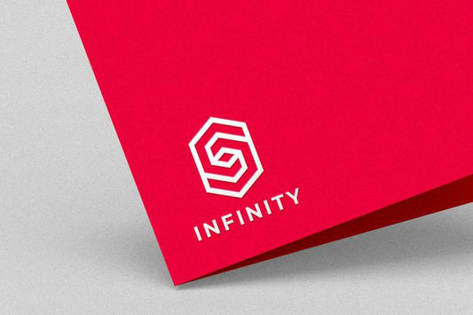 Free Embossed White Logo Mockup On Red Paper Mockup Psd