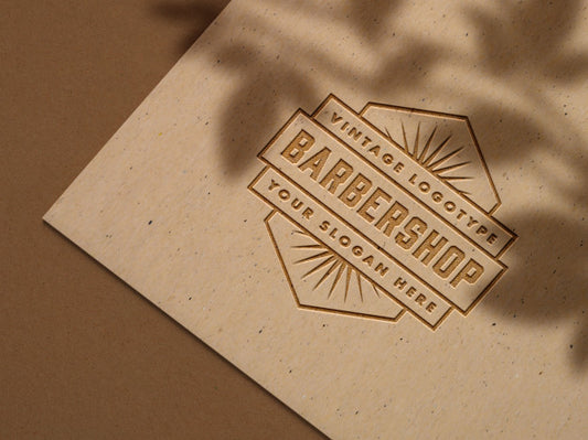 Free Embossedlogo Mockup On Craft Paper Psd