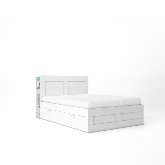 Free Empty Bed With White Mattress Mockup Psd