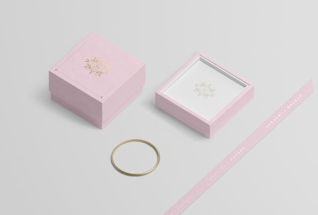 Free Empty Jewelry Box Near Golden Bracelet Psd