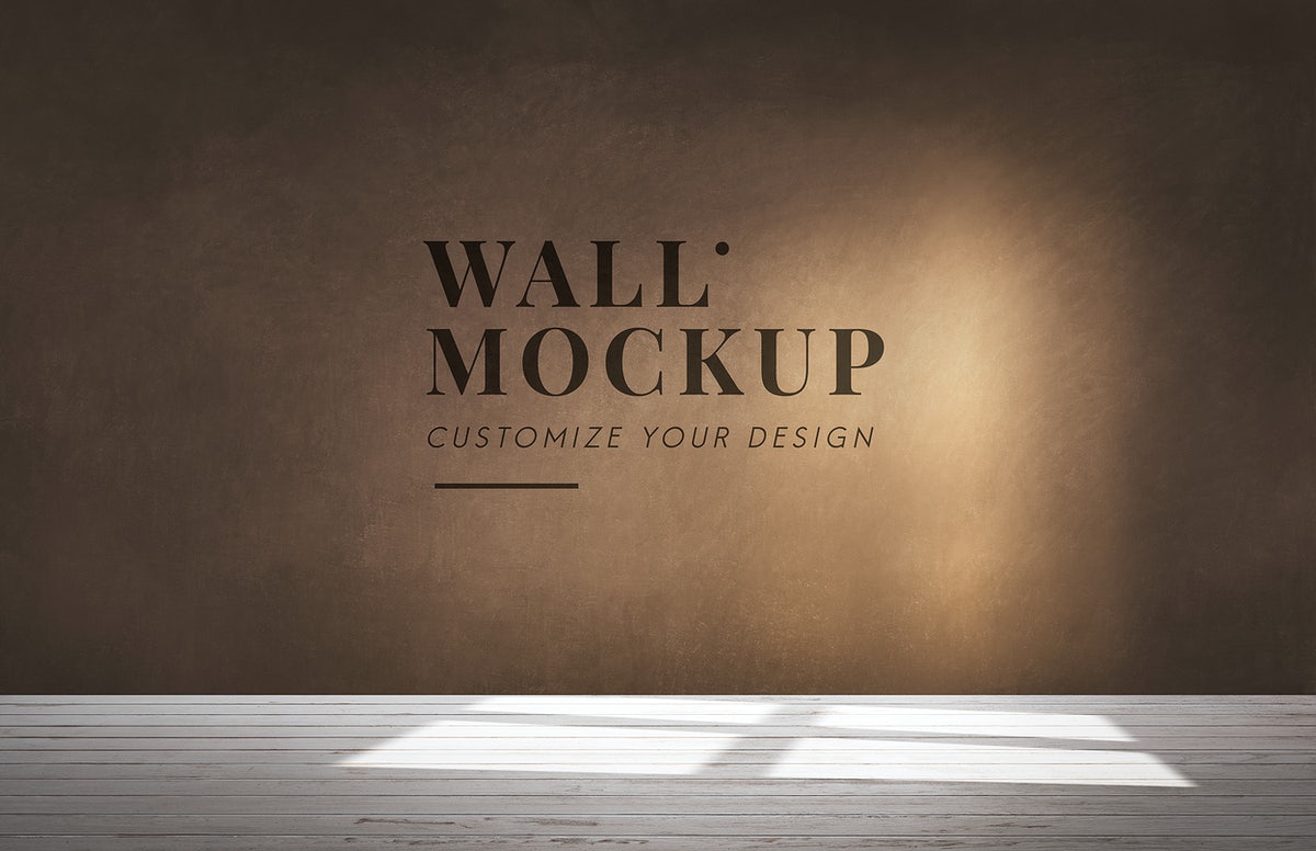 Free Empty Room With A Brown Wall Mockup