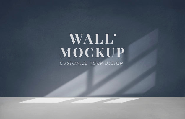 Free Empty Room With A Dark Gray Wall Mockup Psd