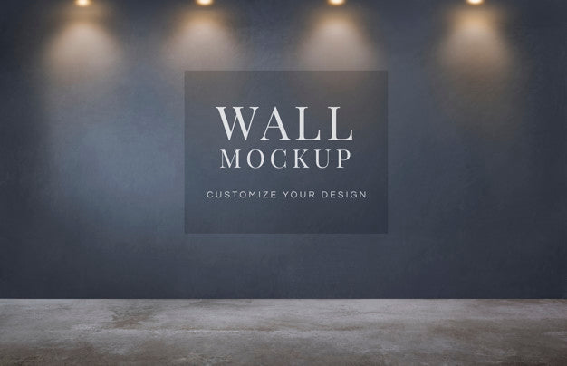 Free Empty Room With A Dark Gray Wall Mockup Psd