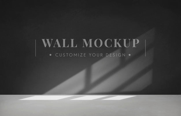 Free Empty Room With A Dark Gray Wall Mockup Psd