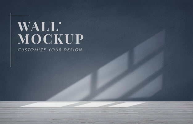 Free Empty Room With A Dark Gray Wall Mockup Psd