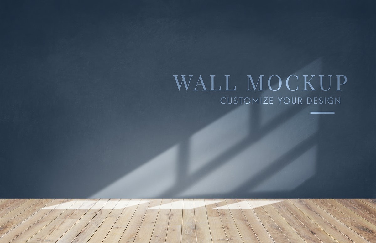 Free Empty Room With A Dark Gray Wall Mockup