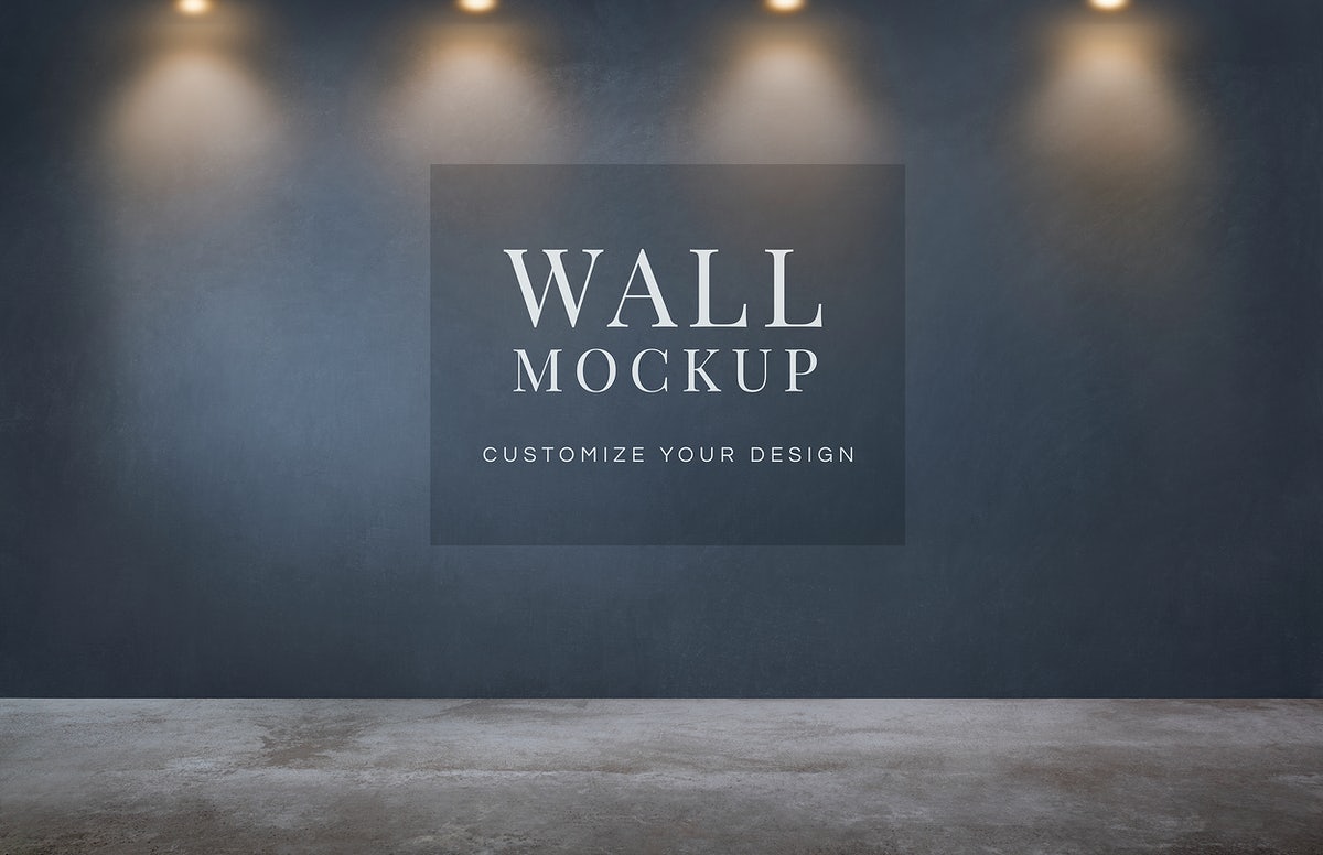 Free Empty Room With A Dark Gray Wall Mockup