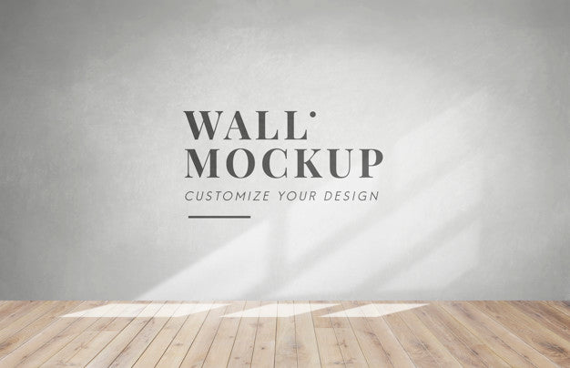 Free Empty Room With A Gray Wall Mockup Psd