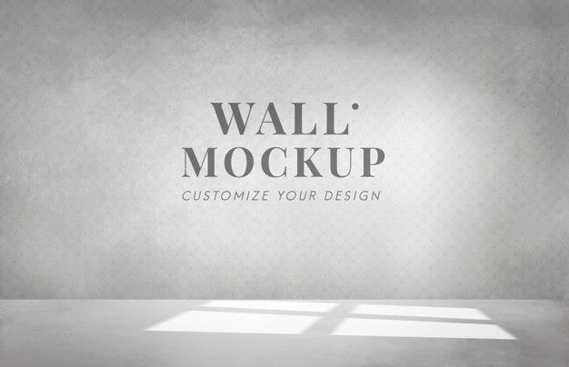 Free Empty Room With A Gray Wall Mockup Psd