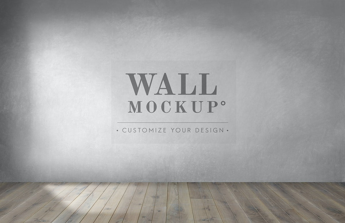 Free Empty Room With A Gray Wall Mockup