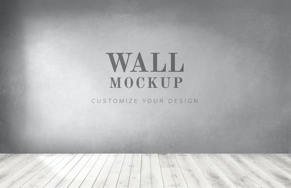 Free Empty Room With A Gray Wall Mockup