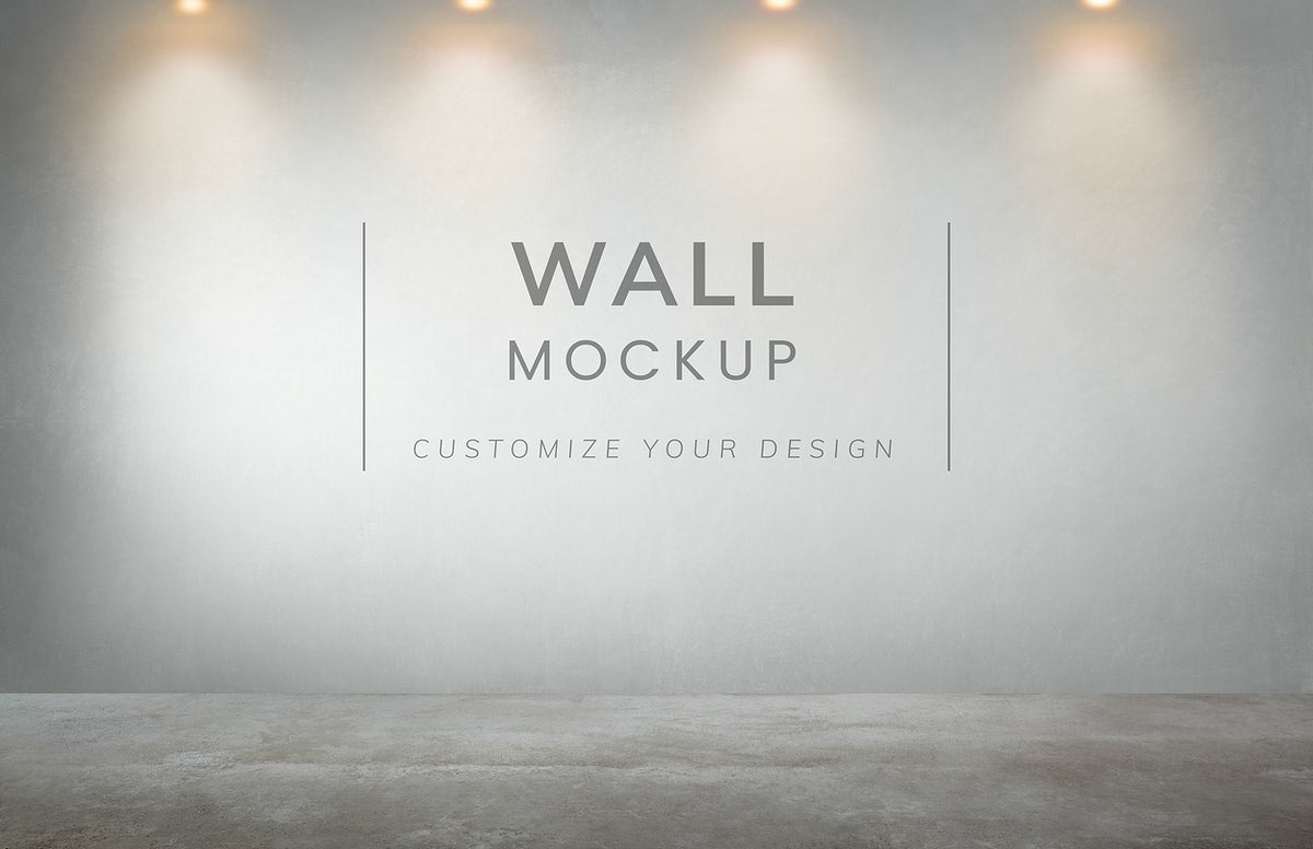 Free Empty Room With A Gray Wall Mockup