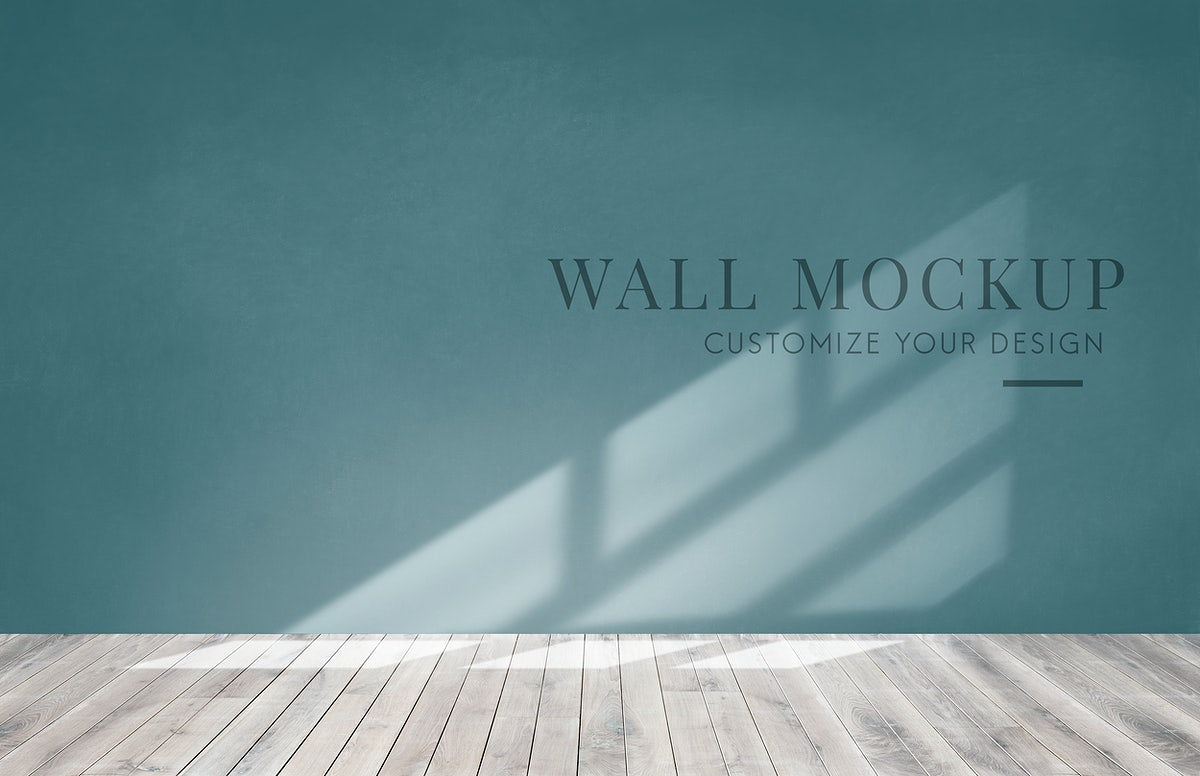 Free Empty Room With A Green Wall Mockup