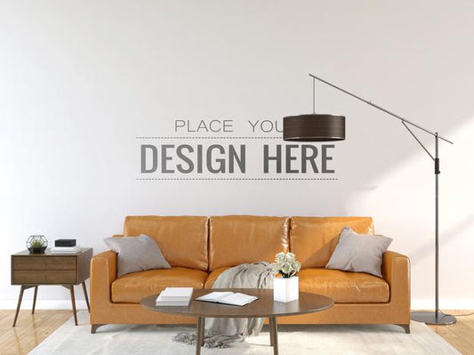Free Empty Wall Interior Furniture 3D Psd Mockup Psd