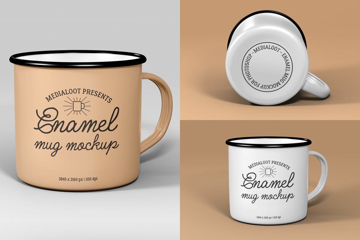 Free Enamel Mug Mockup