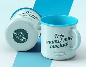 Free Enamel Mugs Mockup