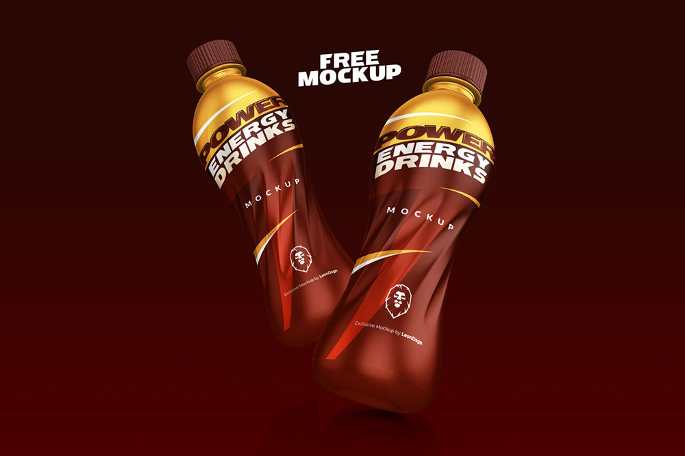 Free Energy Drink Bottle Mockup