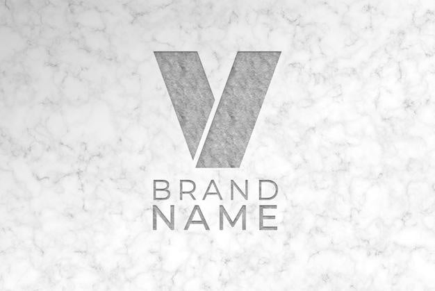 Free Engraved Logo With Marble Surface Psd