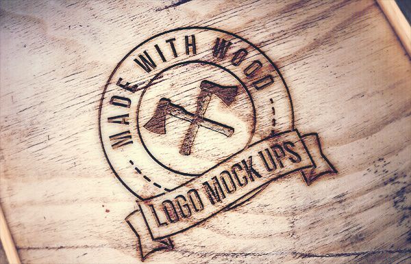 Free Engraved Wood Mockup